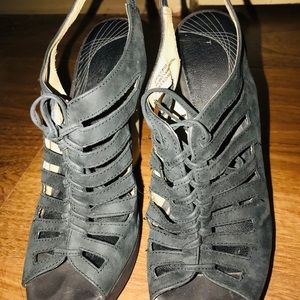 Trouve black lace-up Wedges